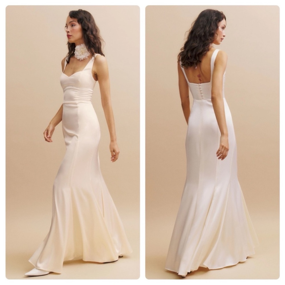 NWT Reformation Payton Satin Dress in Fior di Latte Size 6